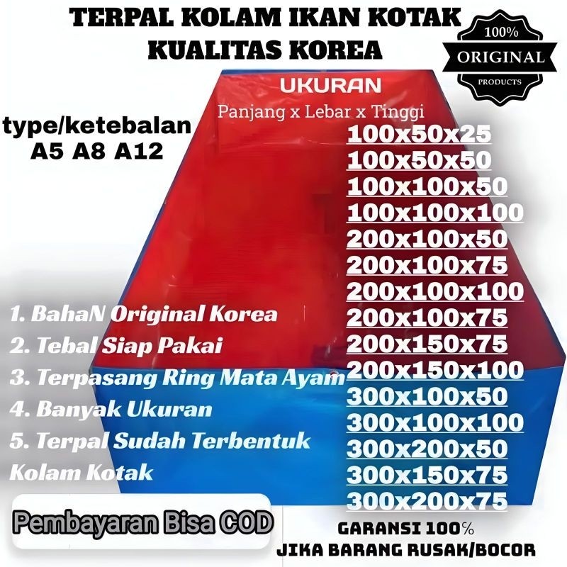Terpal Kolam Ikan Kolam Terpal ikan kolam ikan ketebalan A5 A8 A12