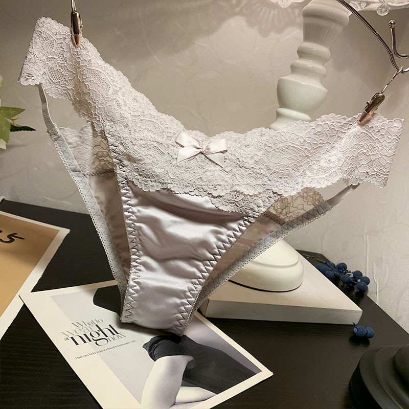 Pusat Pengalaman Terlarang COD  Gaya Prancis, renda modis, satin, renda seksi, celana dalam katun wa