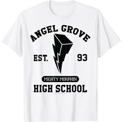KAOS Power Rangers Angel Grove High School Collegiate Logo T-Shirt