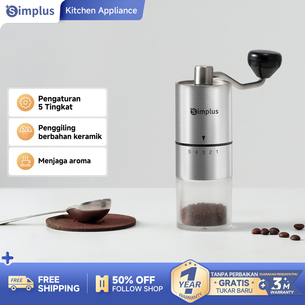 Simplus Penggiling Biji Kopi Manual 20g Coffee Grinder Handheld Manual Baja Tahan Karat