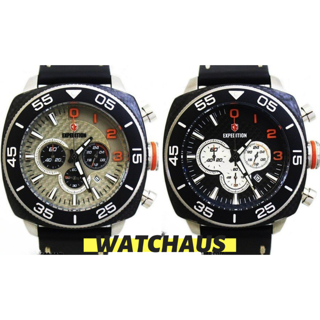 JAM TANGAN PRIA EXPEDITION E6642 E 6642 MCL CHRONOGRAPH LEATHER STRAP
