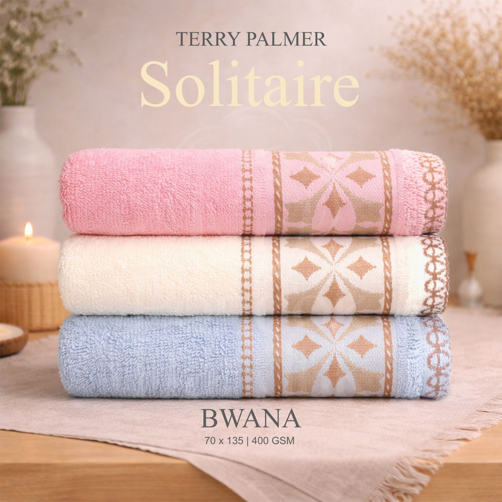 PH Handuk Mandi Terry Palmer Solitaire BWANA / Bath Towel / 70 x 135 / 400 GSM