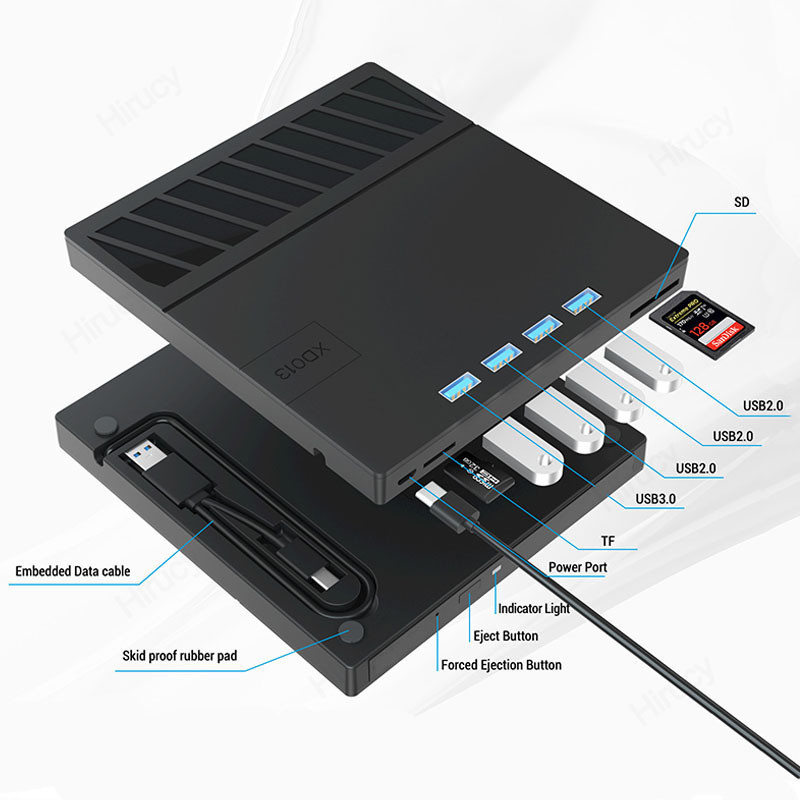 USB 30 TypeC Multiplication External Bluray Optical Drive CDDVDBD +RW Player Burner Writer Reader Su