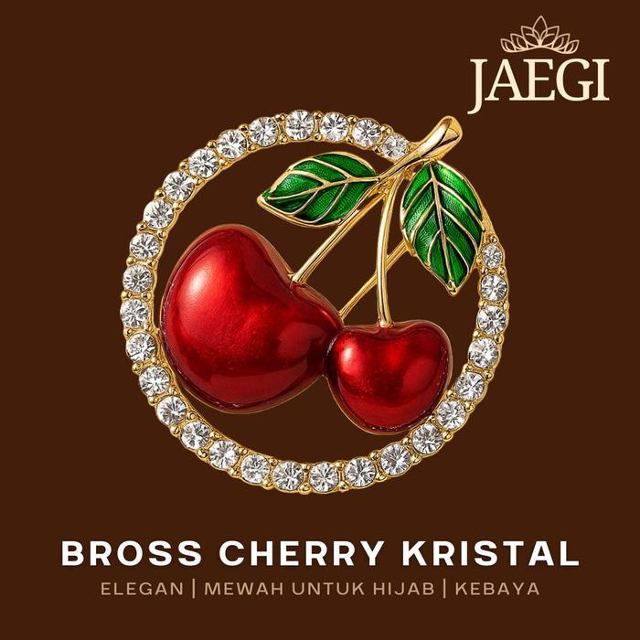 JAEGI Fashion Bros Ceri Kristal Zircon Mewah Ukuran 4 cm Aksess Fashion Wanita Muslim Elegan untuk H