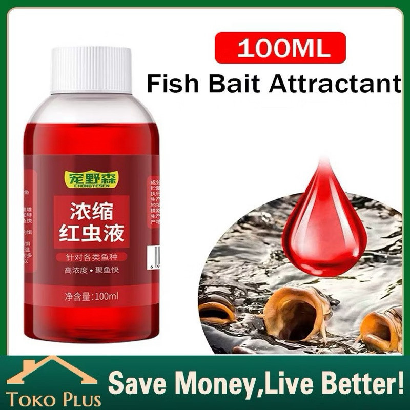 100ml Umpan Pancing Cairan Merah Ajaib Essen Semua Jenis Ikan Penarik Ikan Umpan cacing Cairan Merah