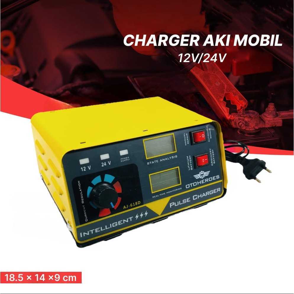 OTOHEROES Charger Aki Mobil Intelligent Battery Charger 12V/24V - AJ-618D