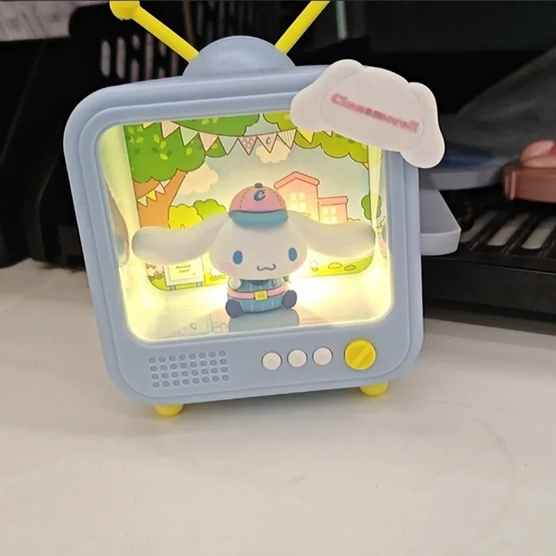 Sanrio Tv Nightlight Decoration Hello Kitty Cute Kuromi Cartoon Melody Creative Cinnamoroll Desktop 