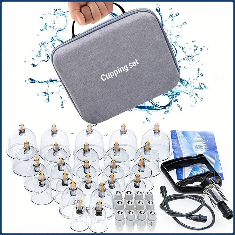 Kop Alat Bekam Set isi 24 Kop BERKUALITAS Hijamah Kop Angin 24 pcs Ori Tebal Lengkap Selang Pompa