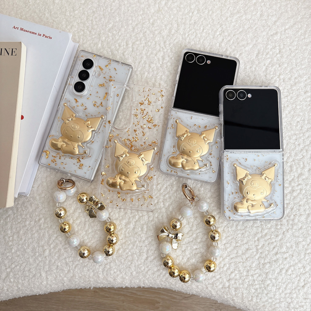 Flip7 Samsung Galaxy Z Flip5 Flip6 Z Flip 4 Flip7 5G hard drop glue case kuromi case lucu Samsung Ga
