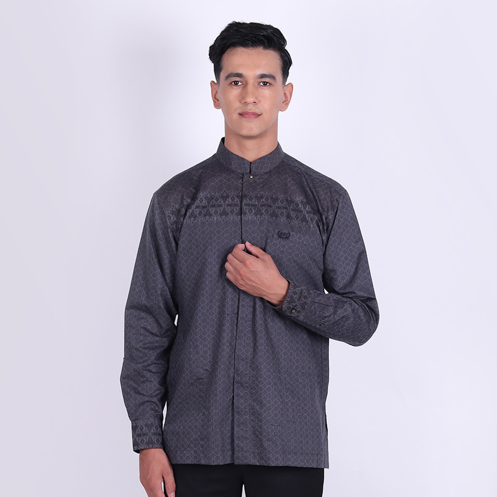 Baju Koko Asli 100% Original | Baju Koko BHS Masterpiece Motif Utsman Dark Grey BHS Original