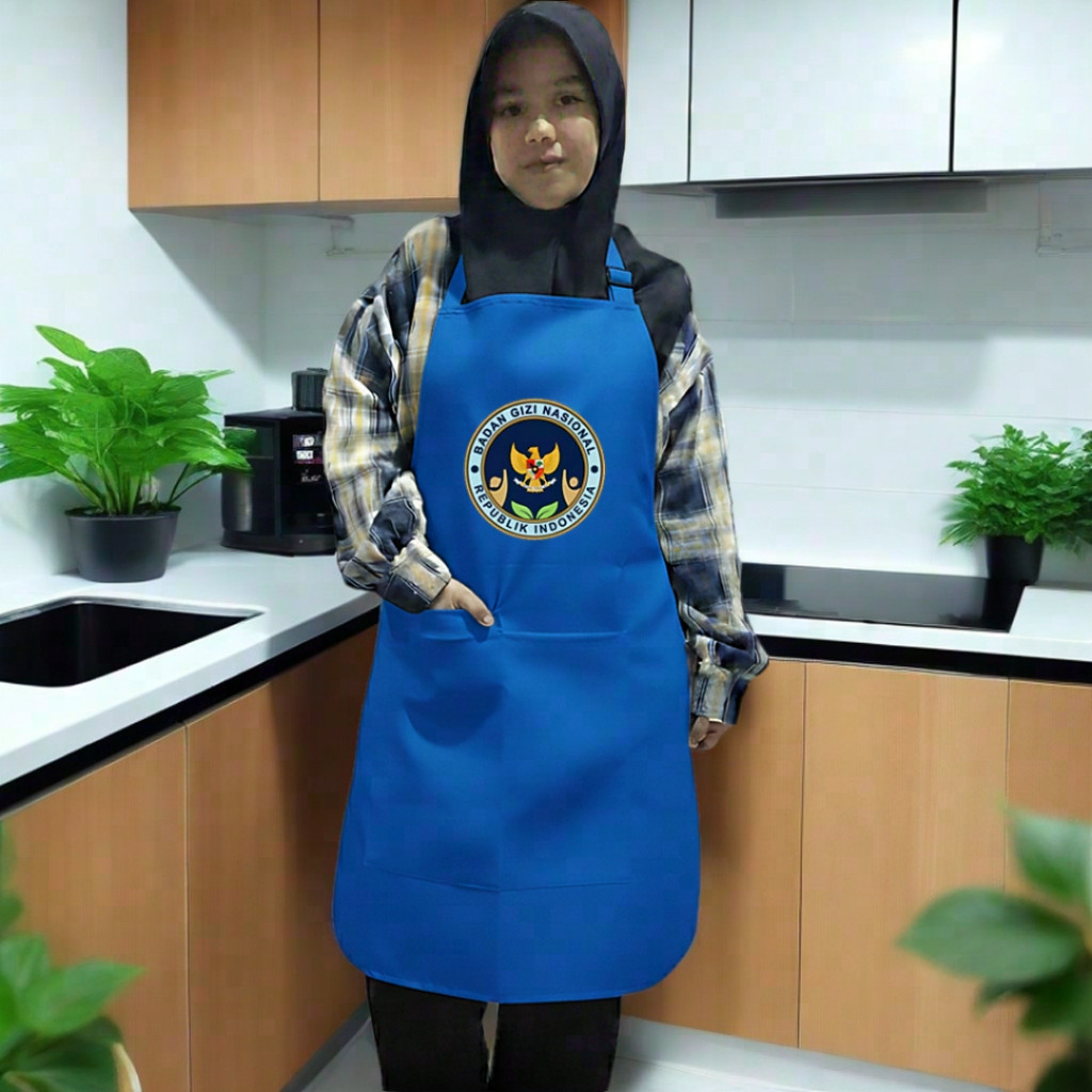 Celemek Apron BGN Badan Gizi Nasional SPPG Celemek Dapur MBG Bahan Drill