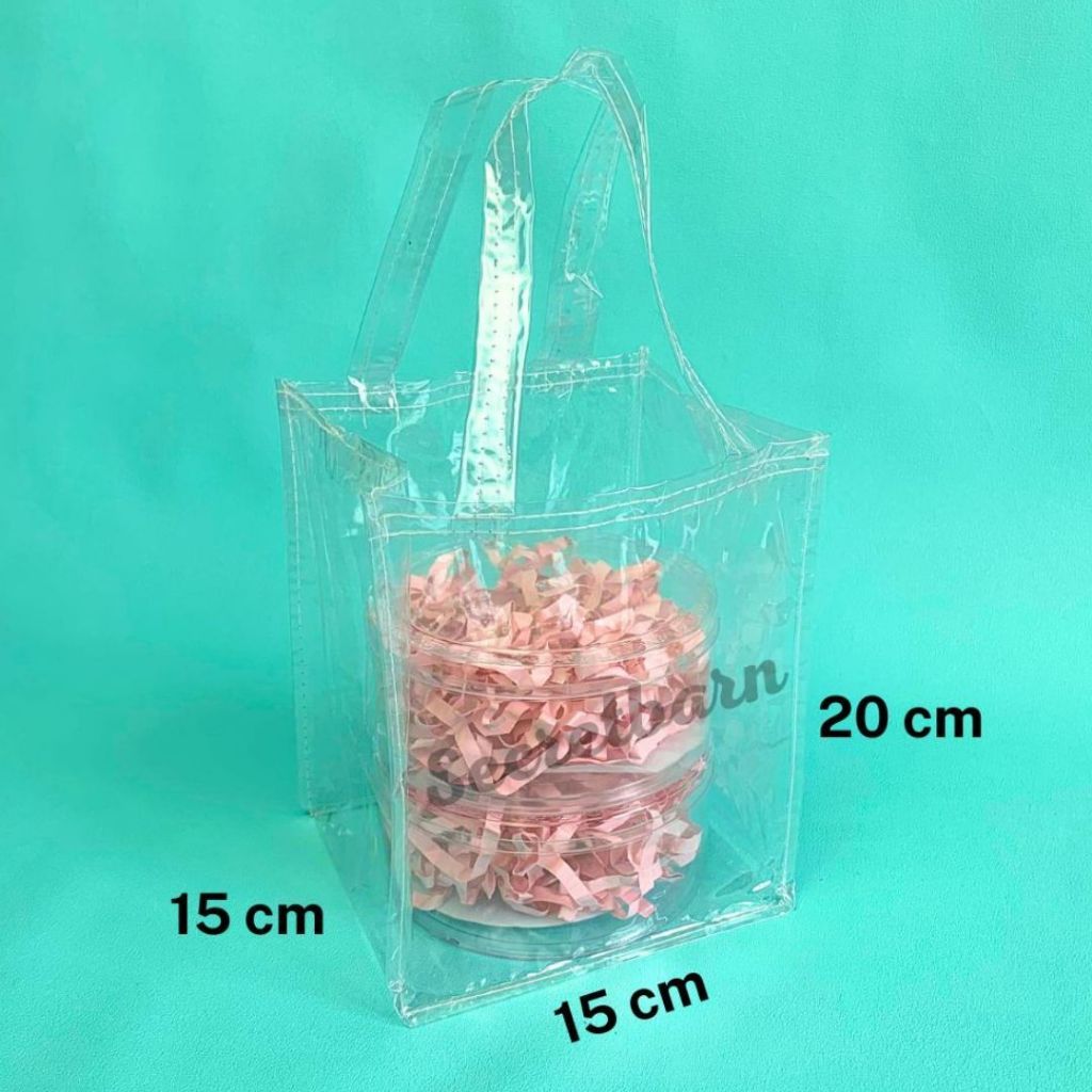Tas Mika bening 15 X 20 Untuk Toples Kue Kering | Goodie bag ultah transparan