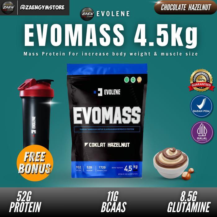 promo EVOLENE EVOMASS 10 LBS 4500 GRAM WEIGHT GAINER - COKLAT HAZELNUT terlaris