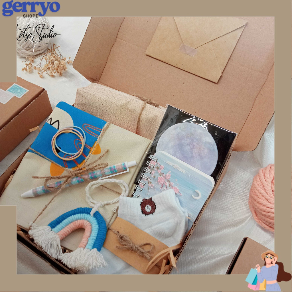[KITSO] Hampers Korean Gift Box Tote Bag Stationery Aesthetic untuk Kado Ultah / Wisuda / Anniv