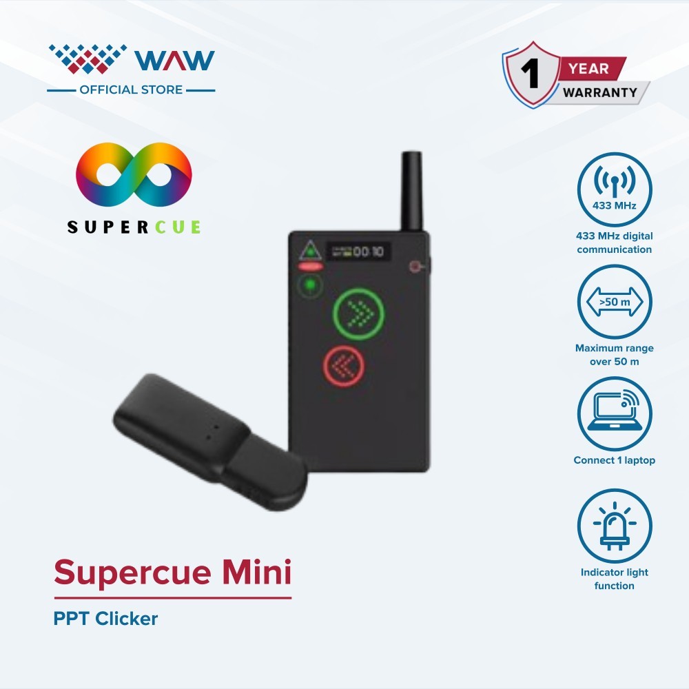 aleesya.photo SuperCue Mini PPT Clicker / Switcher PPT /Pointer Presentasi / Laser Presentasi / Lase