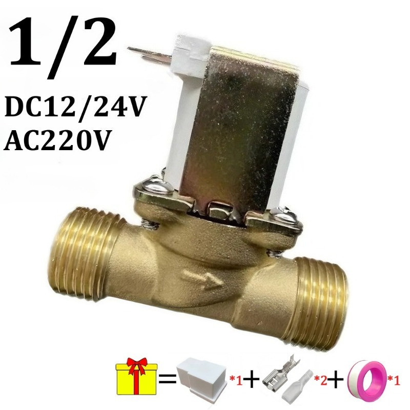 Solenoid Valve Brass Electric Normally Closed Normally Open G12 DC12V24V AC 220V for Water spenser S