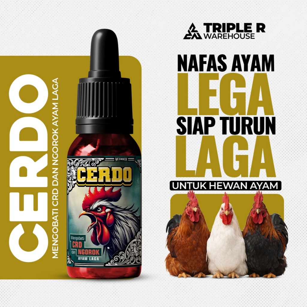 CERDO Obat CRD Ayam – Atasi Ngorok, Batuk, Sesak Napas & Gangguan Pernapasan | Obat Ayam Aduan & Ter
