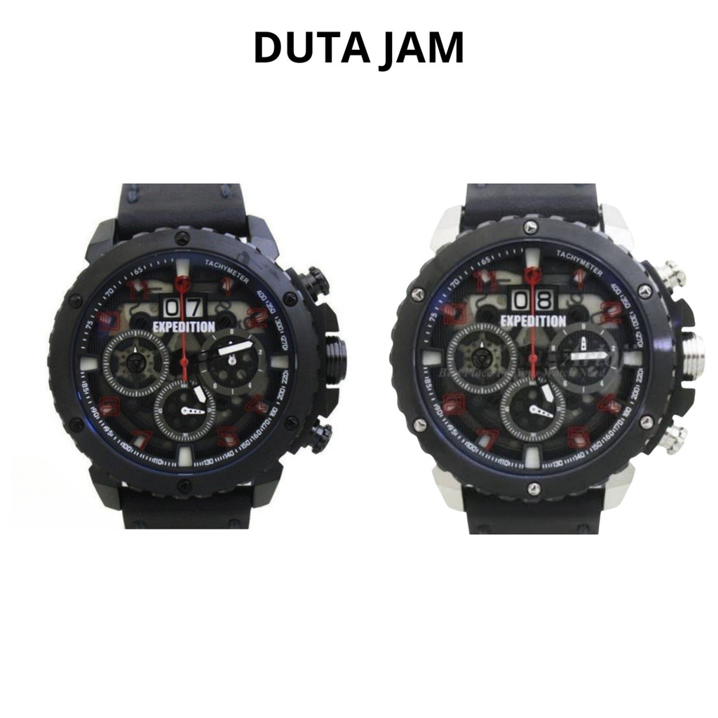 JAM TANGAN PRIA EXPEDITION E6669 E 6669 MCL CHRONOGRAPH LEATHER STRAP