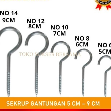 Sekrup Gantung Buka 5cm 6cm 8cm 9cm