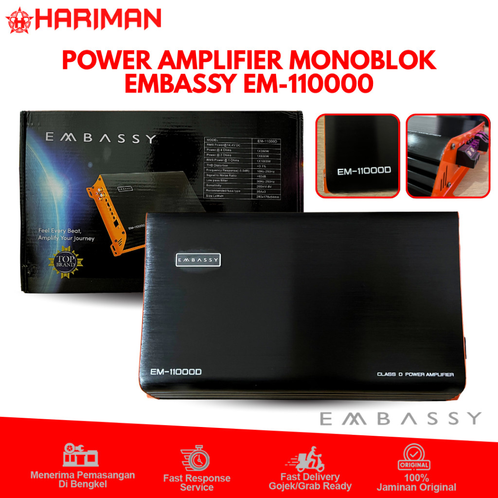 Embassy Power Amplifier Monoblok 1ch EM 1500.1 & Monoblok EM-11000D