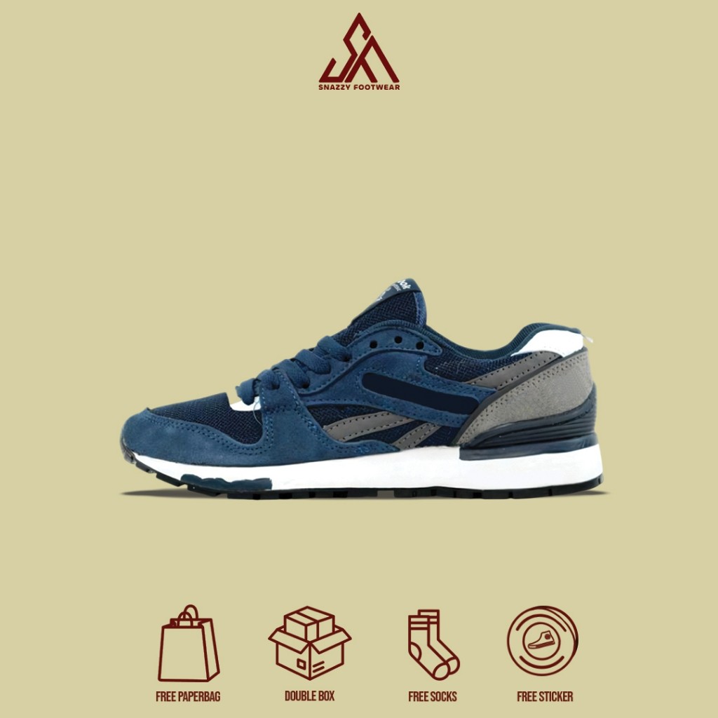 Sepatu Sneakers Reebok Classic GL 6000 Navy 100% Original Unisex