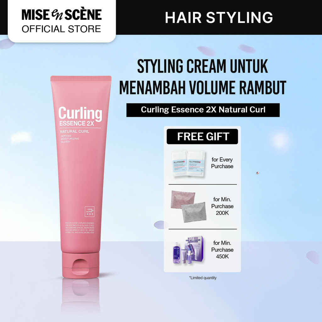 mise en scene Curling Essence 2X Natural Curl 150ml - Krim Rambut dengan Tekstur Ringan Untuk Stylin