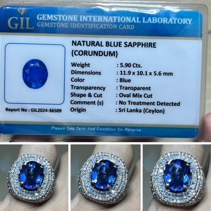 Cincin Pria Elegan Blue Safir Memo