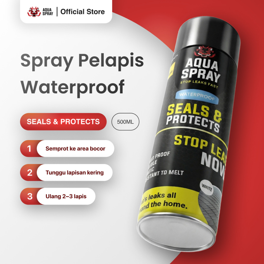 Aqua Spray | Seal And Protect | Cairan Anti Bocor | Rubber Sealant Spray 500ml