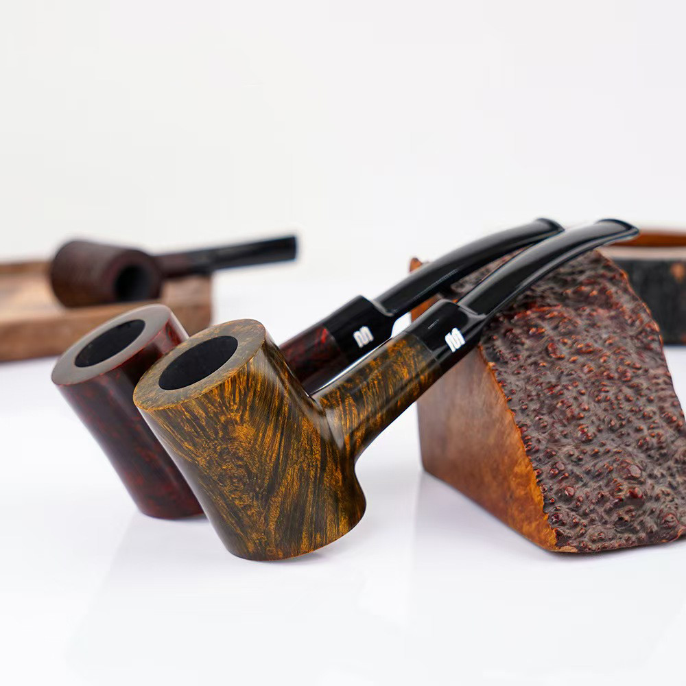 MultiStyle Briar Wood Tobacco Pipe Set Retro  Pipe with Black Stem for Men Daily Use Gift