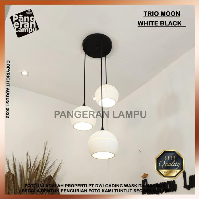 Lampu Gantung / Lampu Hias/ lampu Void 1 Set MOON isi 3 White - Putih