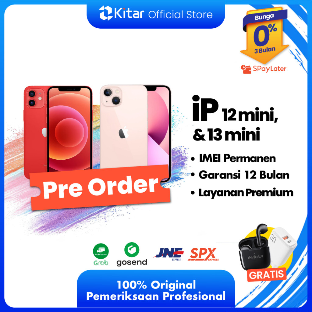 BEACUKAI iPhone 12 Mini | 13 Mini ex iBox IMEI Permanen Garansi 12 Bln 100% Original Second iPhone F