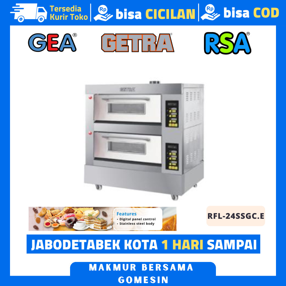 Oven Gas Roti 2 Deck 4 Tray Getra Rfl-24ssgc.e Oven Roti Gas 2 Deck 4 Tray