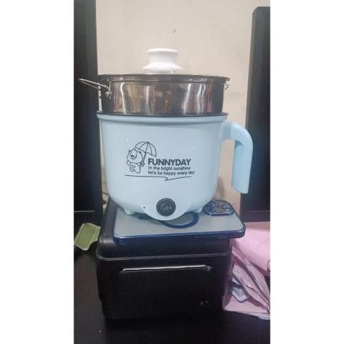 Magic Pan Panci Elektrik Serbaguna Alat Masak Air Kukus Roti Portable