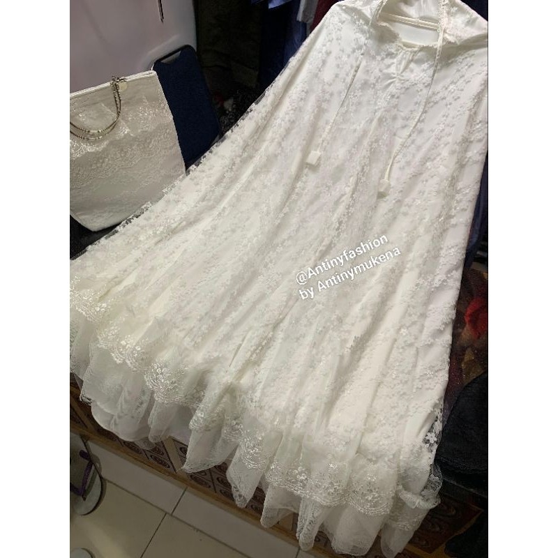 BIG SALE  Mukena brokat premium/ mukena full brokat hitam dan putih/ mukena cantik mewah dan elegan