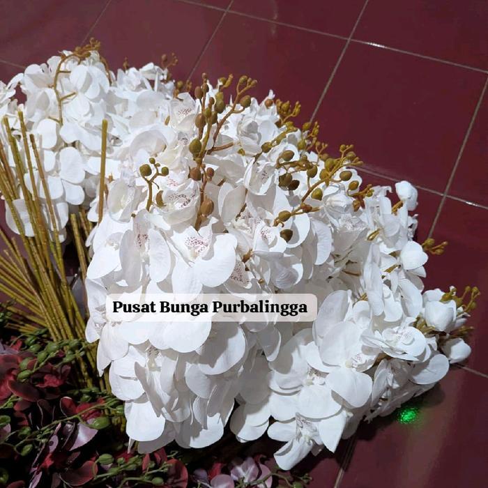 Anggrek Latex Premium Harga Lusinan Bunga Dekorasi Murah - Putih