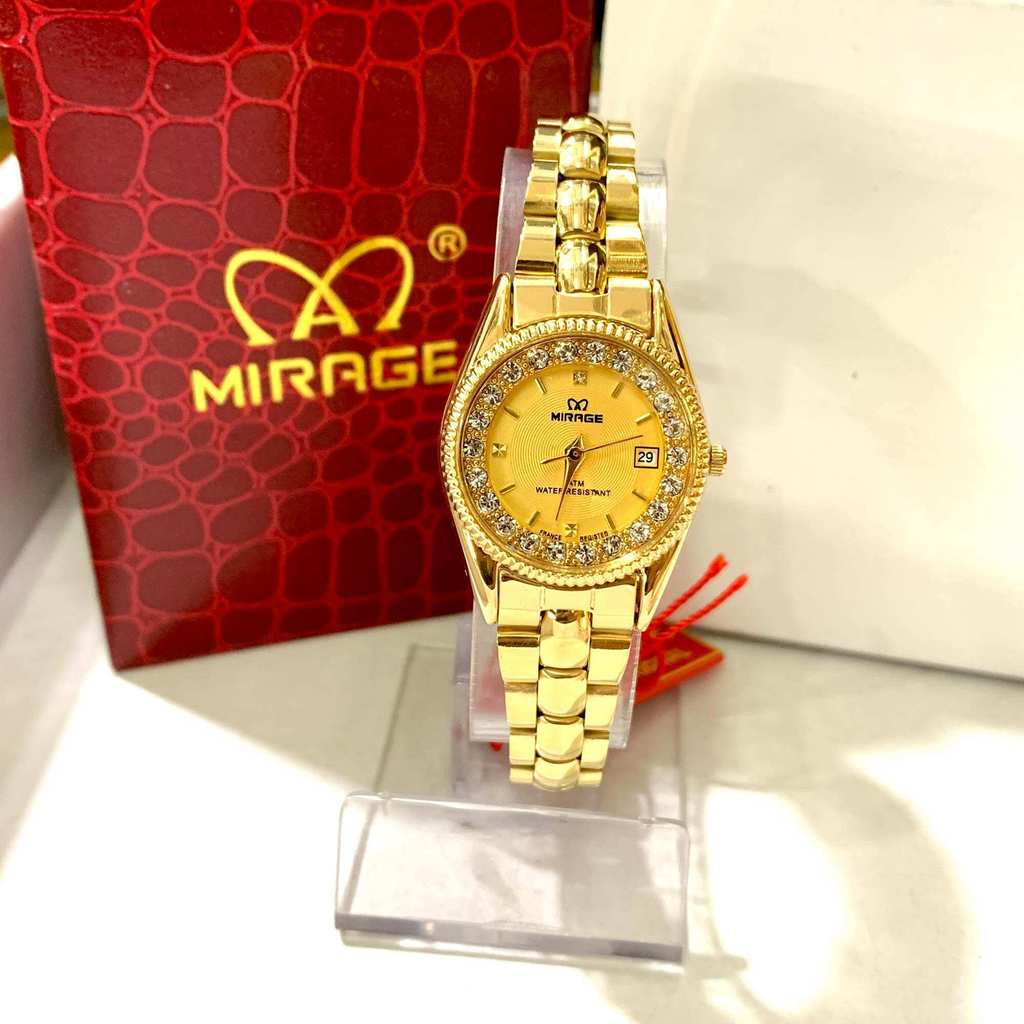Jam Tangan Wanita Permata Mirage Rx Kuning Tanggal Aktif Tahan Air Original