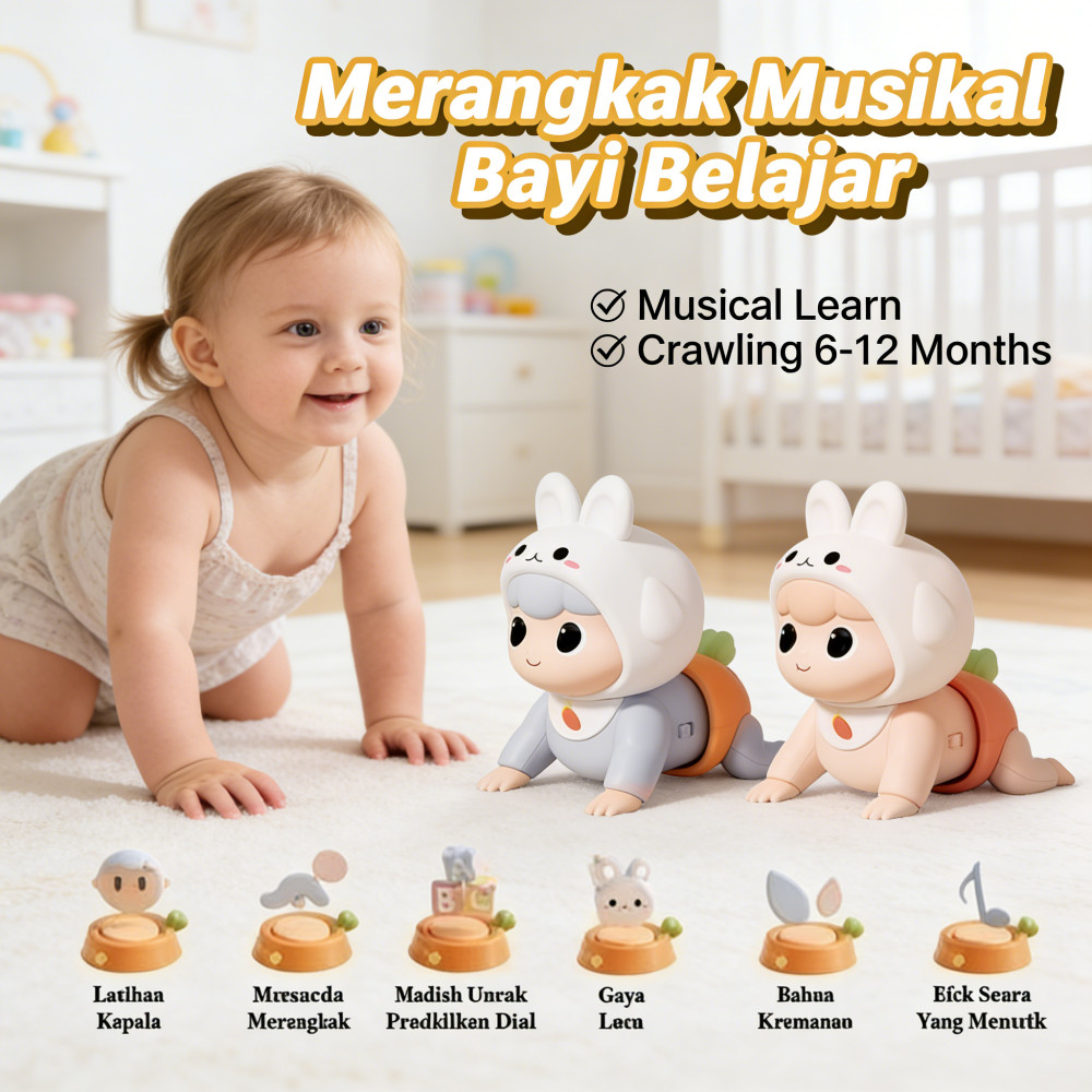 Merangkak bayi 6-12 bulan, musikal, Belajar, mainan, bayi, edukasi