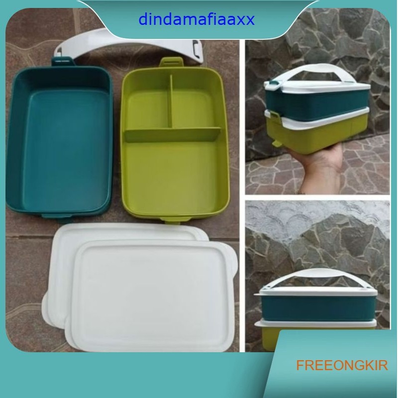 Tupperware small click to go BESTie 2 susun ( 1 polos + 1 bersekat )