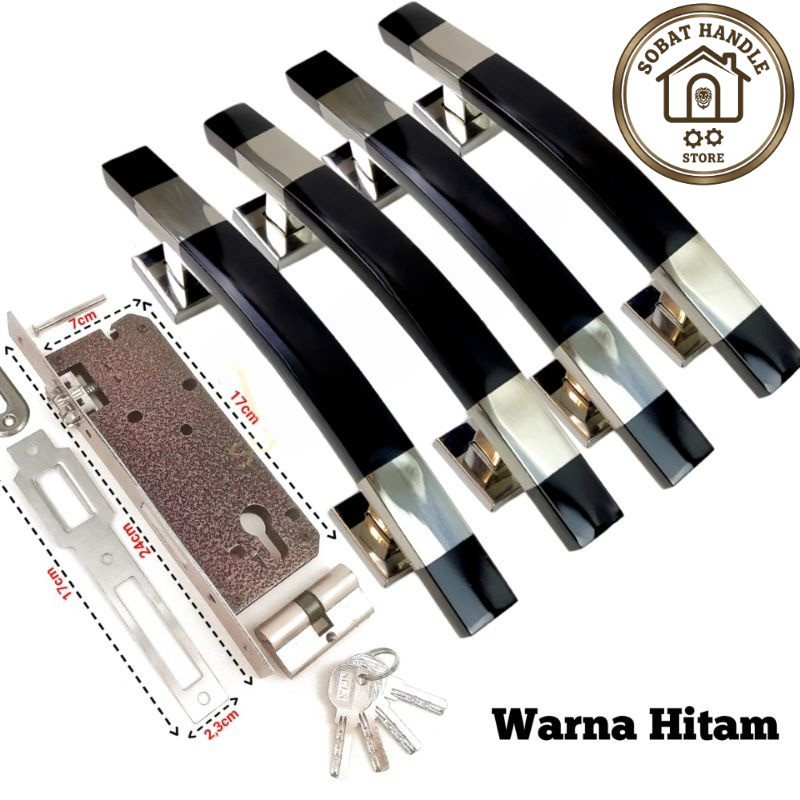 (4 biji) Handle pintu rumah Full set kunci Tarikan pintu model kotak sabit terbaru/Gagang pintu ruma