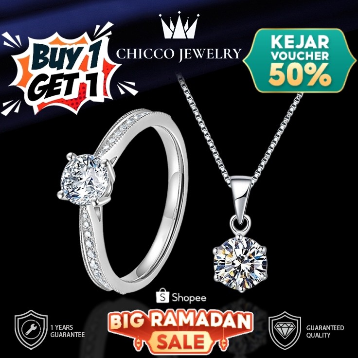 Chicco Jewelry Buy 1 Get 1 Set Cincin + Kalung Elegant Couple Cincin Adjustable dengan COD 07+09