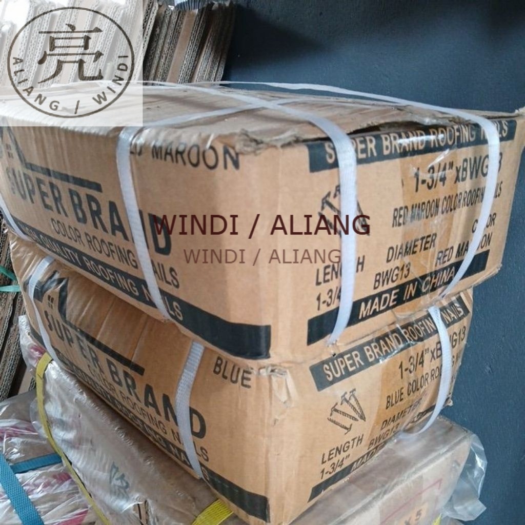 [GROSIR] Paku Atap Seng / Paku Spandek / Paku payung Warna UKURAN 1-3/4" - Maroon / Biru Kemasan +/-
