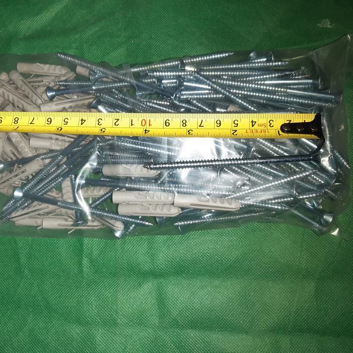 Sekrup FH 12 × 4" (10 cm) + Fisher Sekrup Tanam Tembok S8 8 mm(100pcs)