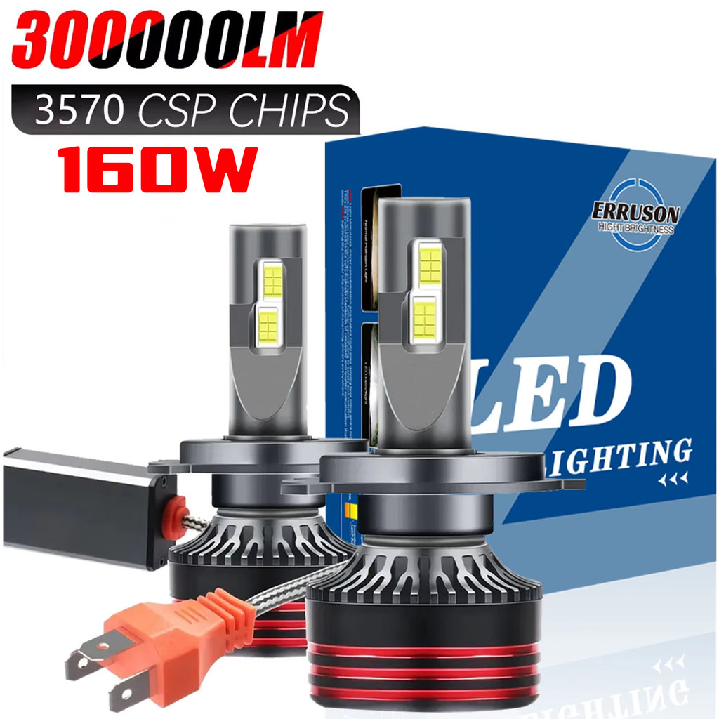 Erruson 160W 300000LM H4 LED H7 H11 Car Headlight Bulb High Power CSP H1 H3 9005 9006 9012 HIR2 Turb