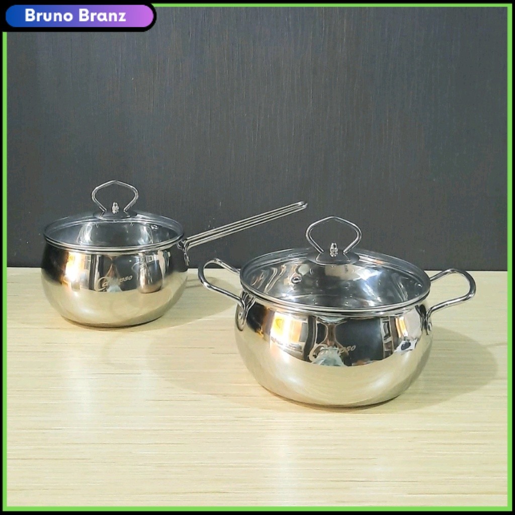 SALE TERLARIS [Free Bubble] Panci Labu Calypso Set 2 dan Set 3 / Panci Stainless / Panci Masak