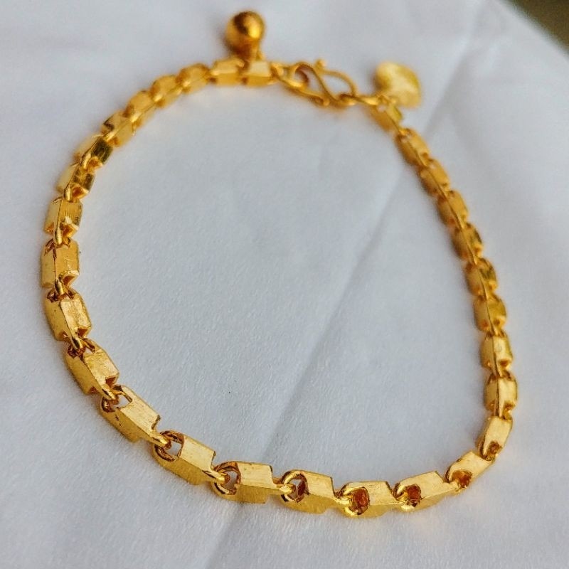 Gelang Balok Mini Lapis Emas 24k