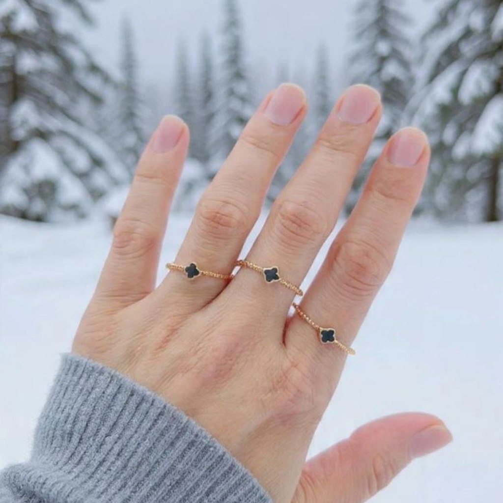 Macan Gold Cincin Emas Kadar 16K Cincin Model Variasi Black Enamel