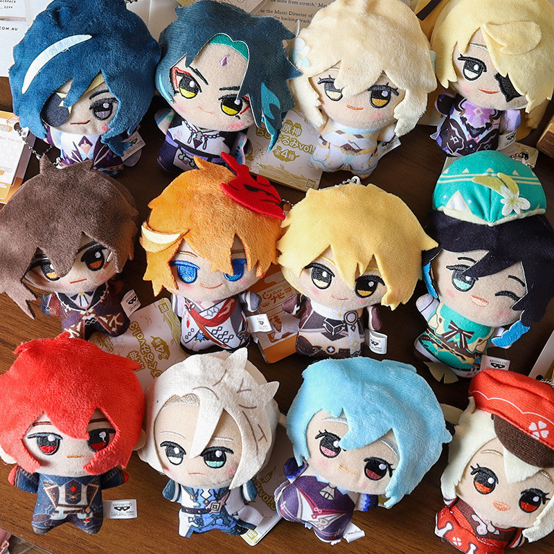 10CM Impact Tartaglia Kaeya luc Venti Xiao Klee Plush Pent Toy Mini Keyain Doll Backpack Accessorie 