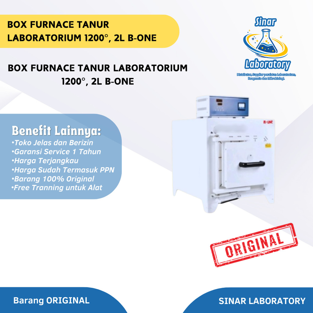 Box Furnace Tanur Laboratorium 1200°, 2L B-One