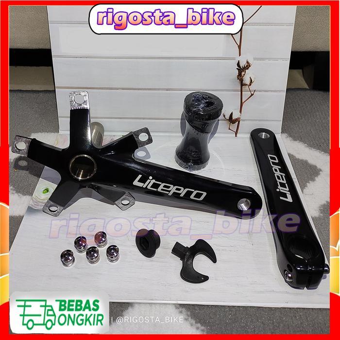 Litepro Crankset Hollow plus BB Folding Bike BCD 130 - Crank Seli - Hitam
