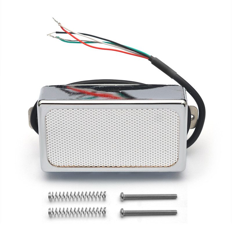 Brass Cover Alnico 5  LP Style Guitar Humbucker Metal Mesh Surface Guitar Pickup 4 Coil Cable 75k15k